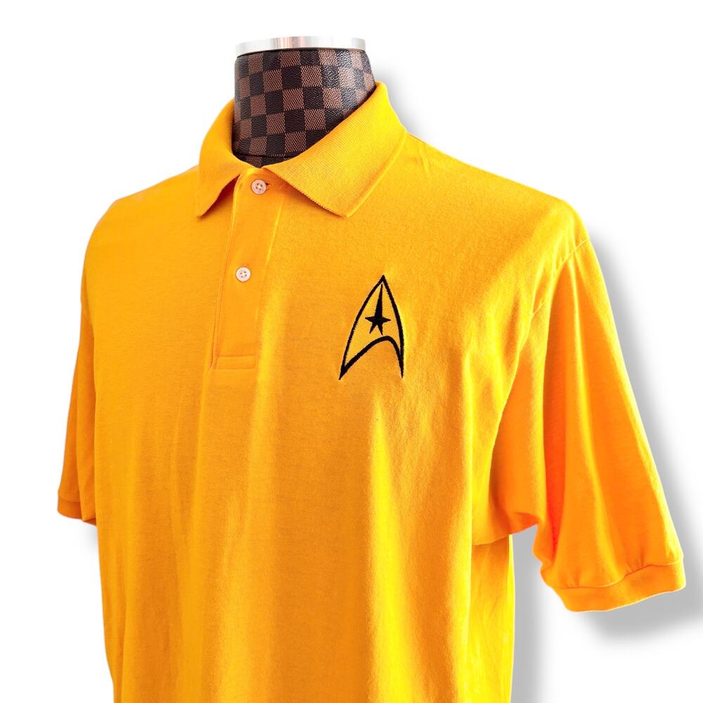 Star Trek Starfleet Polo Shirt Mens Size XL Yellow WeLoveFine Jerzees 2013 Golf